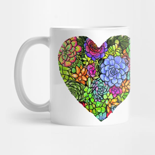 Christmas Succulent Pattern Heart by artbysavi